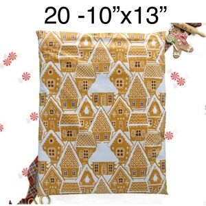 4/$20 -20 Gingerbread House Poly Mailer 10”x13”